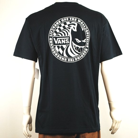 NEW MEN VANS SPITFIRE T -SHIRT  BLACK TEE Front & Back  **CHOOSE COLOR** - Picture 4 of 6